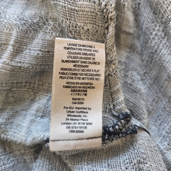 Free People Headed to the Highlands Boho Button-Down Gray Blouse Top, Medium - Picture 9 of 9